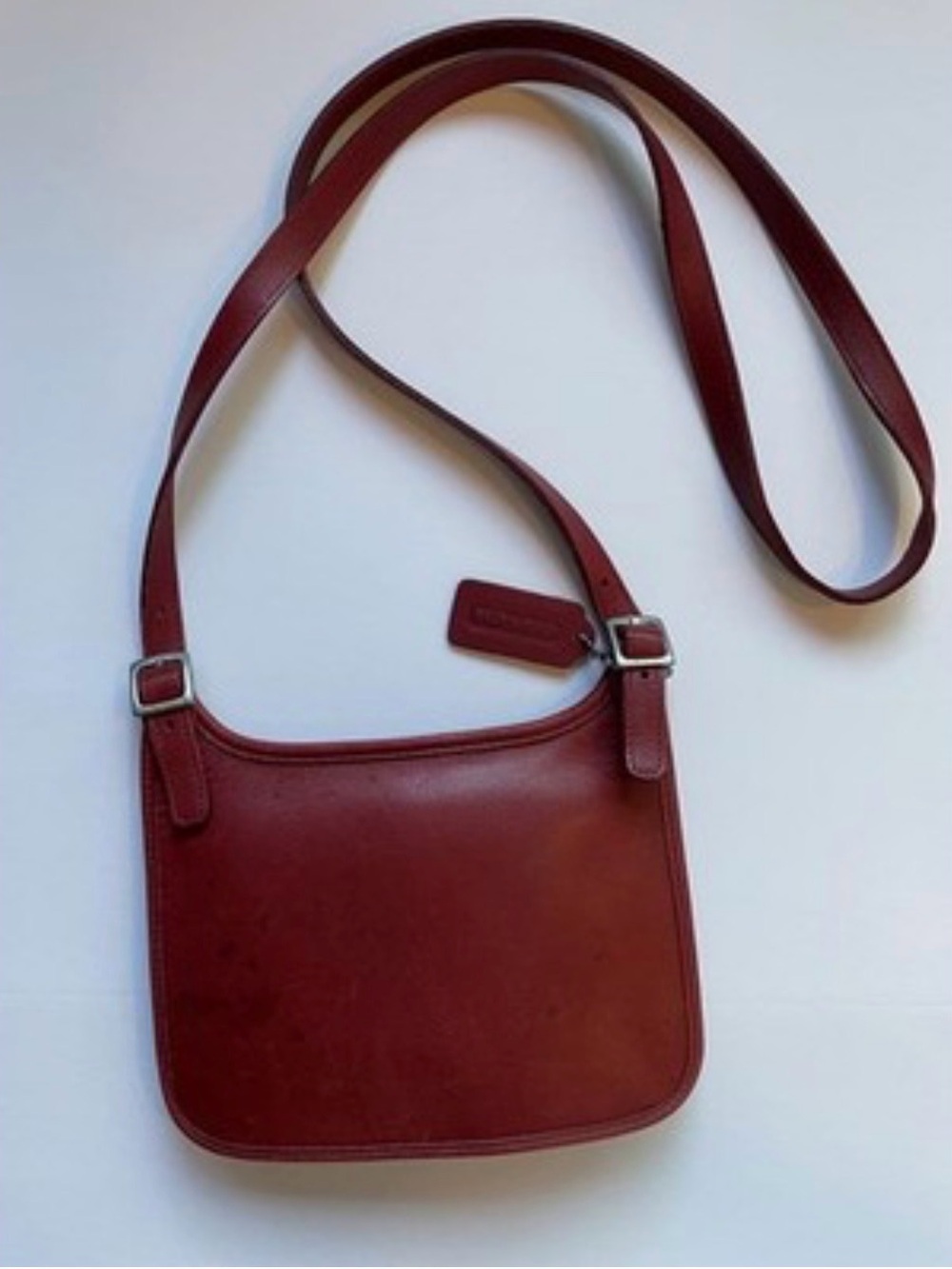 Coach 2010 mini hippie saddle flap crossbody  B10-9142 oxblood red